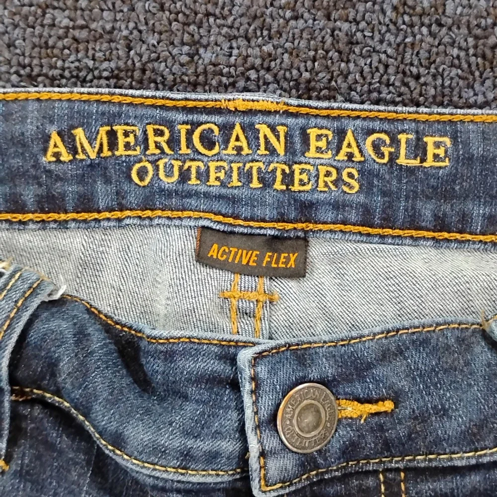 American Eagle Jeans Mens 34x32 Original Straight Active Flex Dark Wash Denim